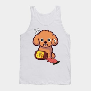 Funny brown Dog spilled BBQ sauce Tank Top